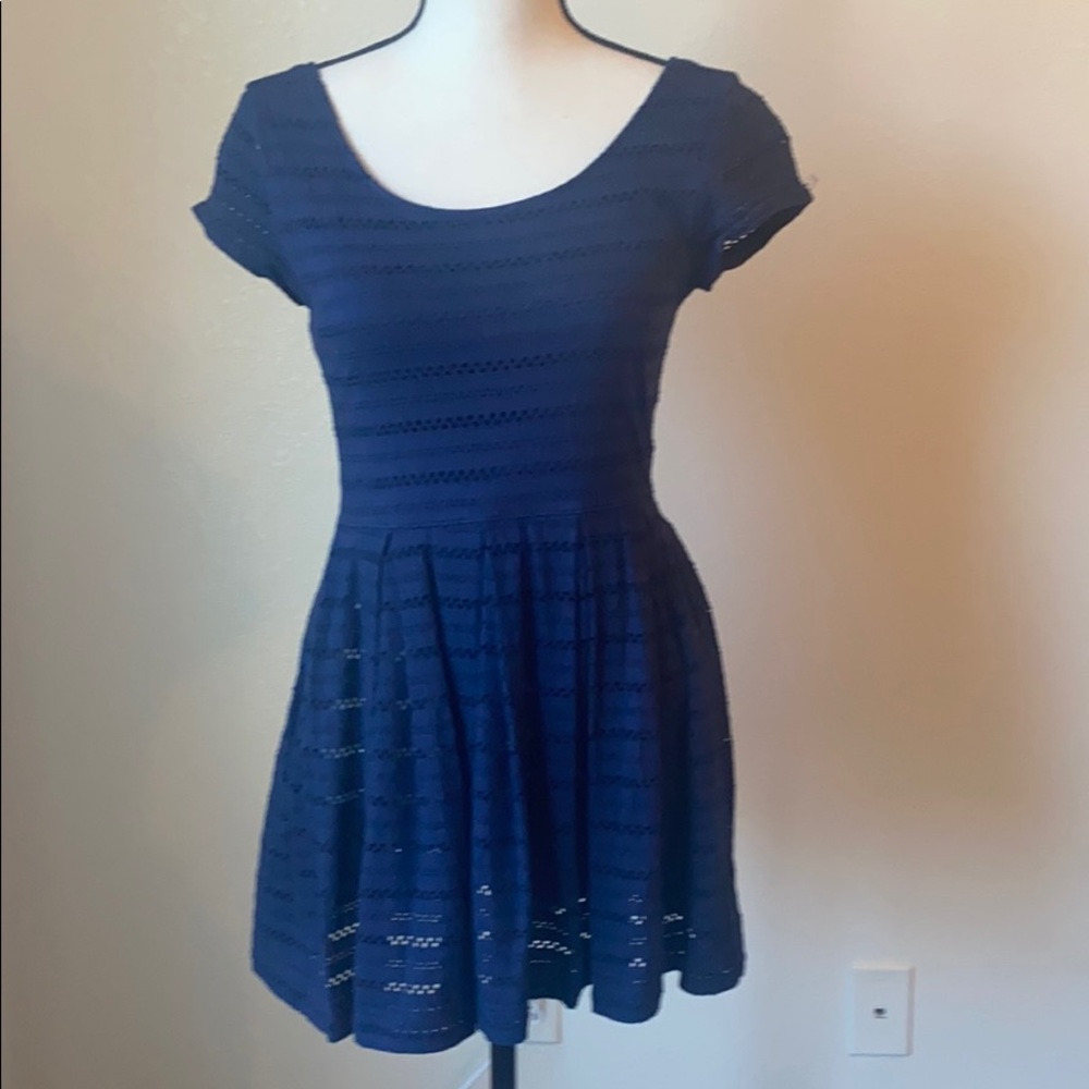 Navy baby doll mini dress